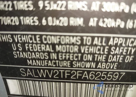 2015 Land Rover Range Rover Sport 5.0L V8 Supercharged Autobiography z USA, uszkodzony, nr VIN SALWV2TF2FA625597